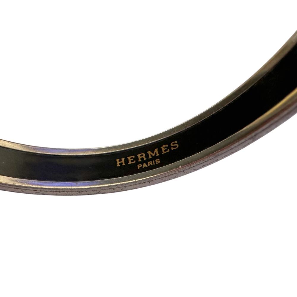 HERMES Enamel Printed Narrow Canoe Pattern Bracelet - Picture 4 of 16